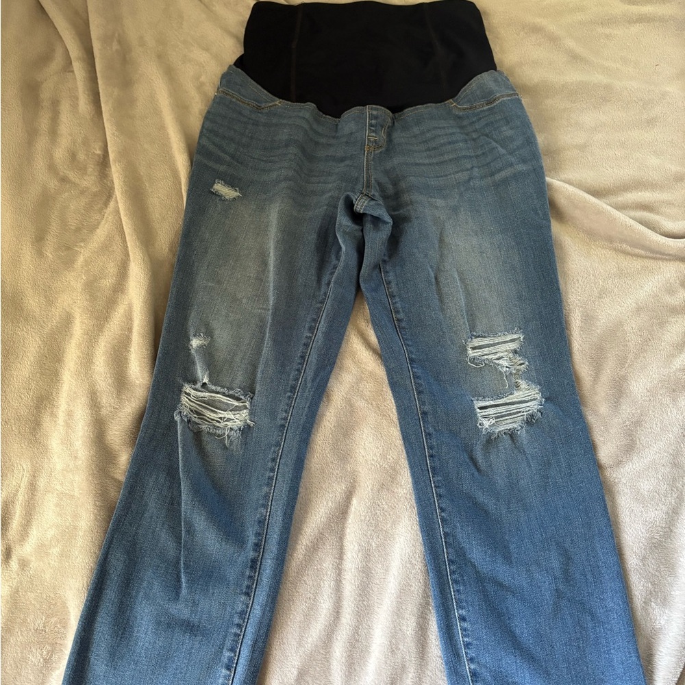 Isabel Maternity by Ingrid & Isabel Distressed Blue Jeans